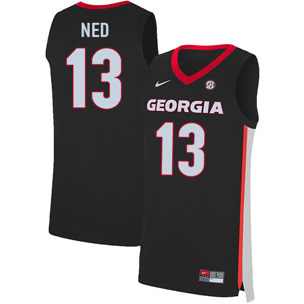 Men #13 Jonathan Ned Georgia Bulldogs College Basketball Jerseys Sale-Black